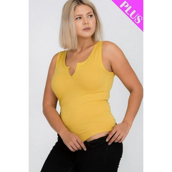 Plus Size Split Neckline Bodysuit Top 2XL