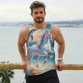 thumbnail image 6 of Logiee Dolphin Rainbow Horse Print Men's Workout Tank Top,Quick Dry Workout Tank Top,Gym Muscle Tee,Fitness Bodybuilding Sleeveless T Shirt-3X-Large, 6 of 7