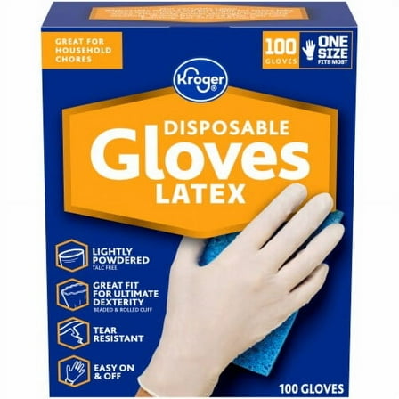 KR Disposable Latex Gloves 100 ct