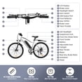 thumbnail image 4 of iSinwheel 750W Peak Electric Bike Adult,26" Mountain Bicycle Professional,Front Dual Shock Absorption Ebike,Up 20MPH,55 Miles,35 Speed,42V 13AH Removable Battery,Black, 4 of 12