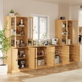 thumbnail image 5 of RichYa 4Pcs Kitchen Pantry Storage Cabinet,Modular Furniture Cabinets with Display Glass Doors,Hutch Buffet Cabinet with Shelves for Dining Room,Wood, 5 of 10