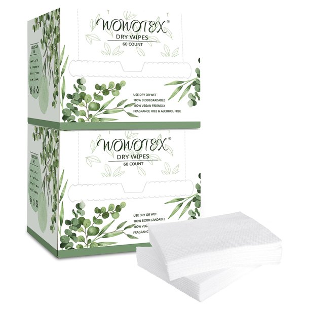 Toalla facial desechable WOWOTEX biodegradable 120 piezas/2 cajas