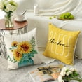 thumbnail image 4 of Home Sweet Home Sunflower Throw Pillow Covers, 18x18 Inch Spring Summer Seasonal Decorations for Sofa Couch Set of 4, 4 of 6