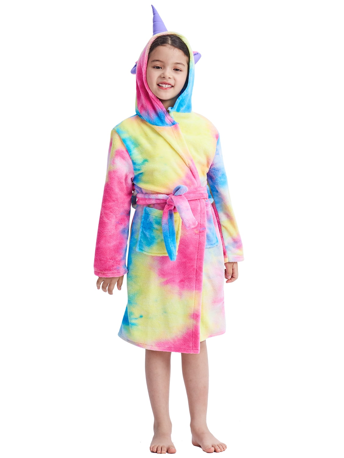 UsHigh Kids Unicorn Bathrobe Flannel Soft Sleepwear Gift Comfy Four Season
