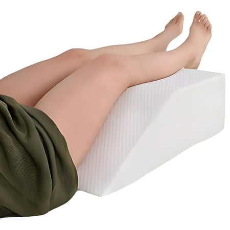 Abco Tech Elevating Leg Rest | Hypoallergenic High-Density Memory Foam Pillow | Reduce Leg Pain, Hip Pain & Knee Pain, Low Back Pain | Breathable & Washable Cover | 8” Height White