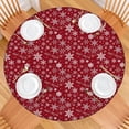 thumbnail image 2 of Red Christmas Snowflake Pattern Round Fitted Tablecloth with Elastic Edge,Dining Table Cover Waterproof,Outdoor Round Tablecloth for Camping,Dining,Indoor and Outdoor, 2 of 7
