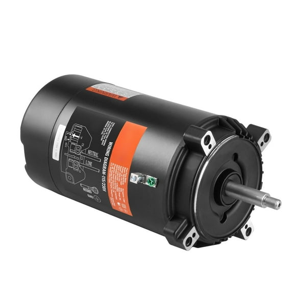 1 HP Pool Pump Replacement Motor – 56J Frame, 115V/230V Dual Voltage (9.8A/4.9A), 3450 RPM, 1.4 SF, Round Flange, CCW Rotation – Includes 90μF/250V Capacitor – Compatible with Hayward, Pentair & More