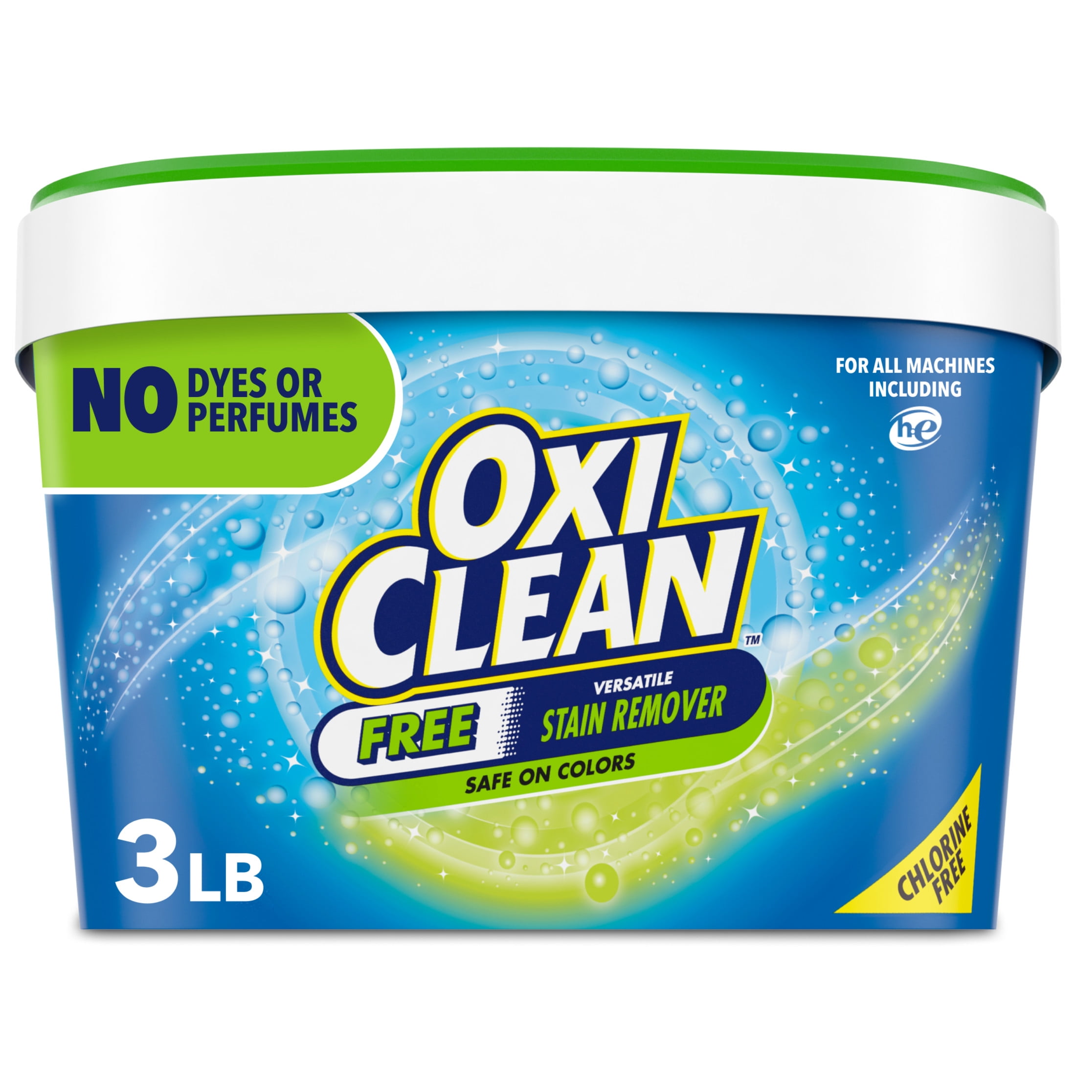 (3 pack) OxiClean Free Versatile Home and Laundry Stain Remover Powder, No Dyes or Perfumes, 3 lb
