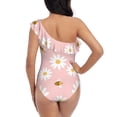 thumbnail image 5 of Goofa Daisy And Bee Pattern Women's One Piece Swimsuits Tummy Control Bathing Suits Asymmetric One Shoulder Swimwear-Large, 5 of 6
