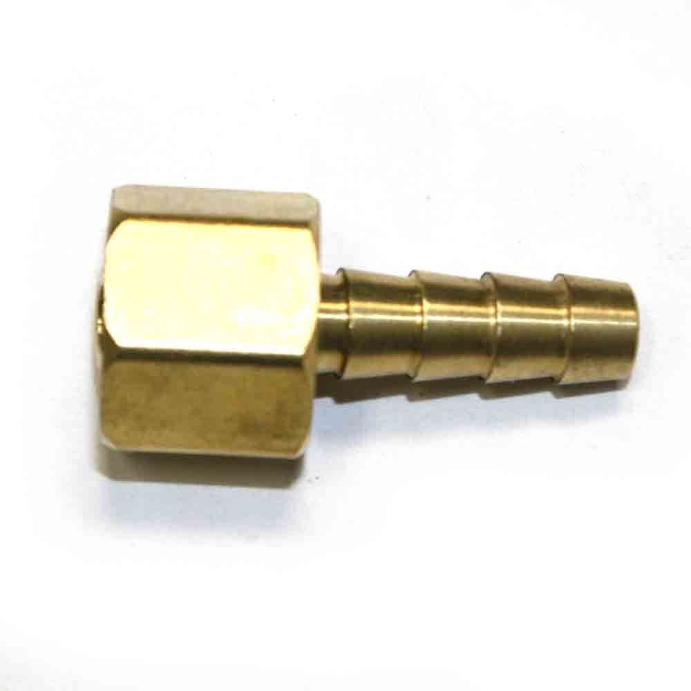 Interstate Pneumatics FFS244 Brass Hose Fitting, Connector, 1/4' Swivel Barb x 1/4' Female NPT End - 2 Piece