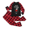 thumbnail image 2 of enyan Christmas Matching Pajamas Letter Print Round Neck Long Sleeve Tops Plaid Long Pants for Man/Woman/Kids/Baby, 2 of 5
