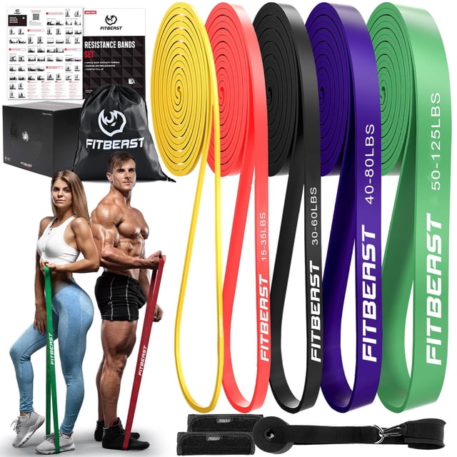 Set de bandas de resistencia FitBeast, 5 niveles, 5-125 lb