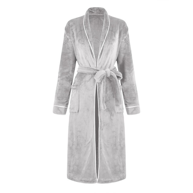 Hot ! TIMIFIS Mens Womens Robe Soft Plush Fleece Hooded Bathrobe Warm Lounge Robe Spa Bath Robe pring/Summer