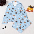 thumbnail image 3 of ZHOGXU Adorable Halloween Printed Girls Pajama Sets Long Sleeve Top And Long Pant 2PCS Set For Kids,Sky Blue,13-14 Years, 3 of 3