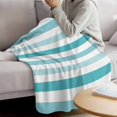 thumbnail image 3 of Aqua Ombre Grey Striped Blanket Soft Cozy Warm Throw Blanket for Couch, Plush Fuzzy Flannel Fleece Blankets for Sofa, Farmhouse Stripe Modern Bed Blankets Lightweight Gifts for Women, 40"x50", 3 of 9