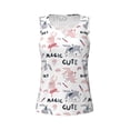 thumbnail image 4 of Xecao Cute Magic Bunny print women's scoop neck, loose-fit workout tank tops for the gym., 4 of 9