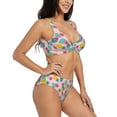 thumbnail image 2 of Kdxio Pineapple And Leaves Print Women's 2 Piece High Waisted Wrap Spaghetti Strap Summer Swimsuit Bikini Set-X-Large, 2 of 7