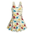 thumbnail image 4 of Uourmeti Playful Cartoon Dinosaur Skirted One-Piece Swimsuit for Girls - Quick Dry, Stretchy Swim Dress for Beach & Pool Vacations, 4 of 8