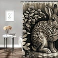 thumbnail image 2 of JEUXUS Shower Curtain Easter Bunny Decorations Rabbit Multi-size White, 2 of 6