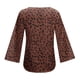 thumbnail image 4 of Moda mujer cuello en V estampado Tops 3/4 manga corbata nudo blusas botón abajo camisas Fridja czfsfas4104, 4 of 4