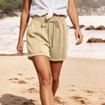 thumbnail image 5 of Women's Elastic Drawstring Casual Sweat Shorts, High Waist Loose Wide Leg Summer Lounge Shorts with Deep Side Pockets, Cuffed Hem Lightweight Beach Workout Jogger Shorts for Daily Vacation S-3XL, 5 of 10