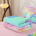 thumbnail image 5 of Homewish Unicorn Girls Zipper Twin Comforter Sets with Fitted Sheet and 2 Pillowcases,Colorful Ombre A Alphabet Zipper Bedding Set For Kids,Pink Reversible,4 Pieces, 5 of 7