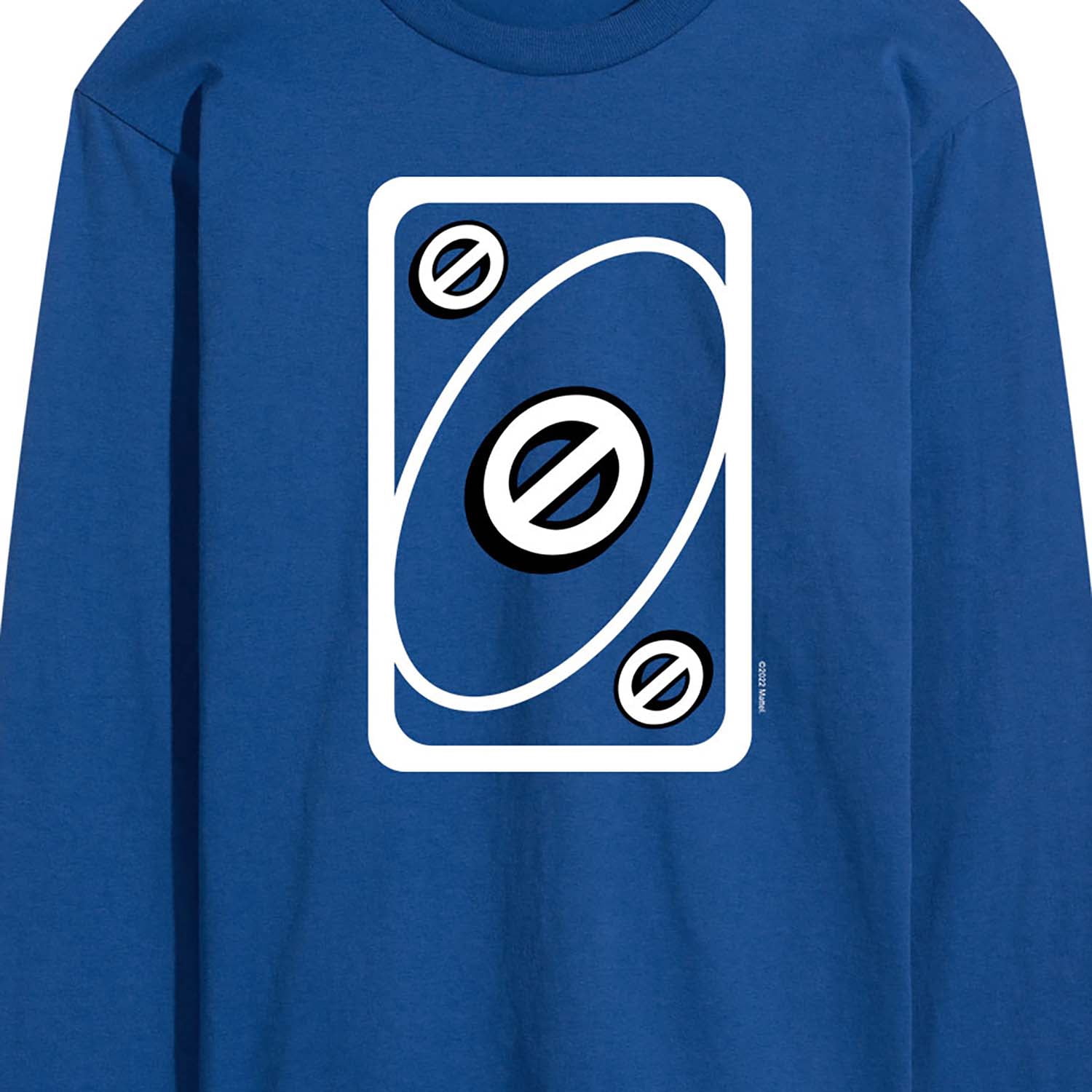 UNO Blue Skip Card - Men's Long Sleeve T-Shirt