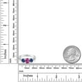 thumbnail image 6 of Gem Stone King 2.22 Ct Oval Pink Created Sapphire Blue Created Sapphire 925 Sterling Silver Ring (Size 9), 6 of 6