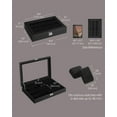 thumbnail image 5 of 24-Slot Lockable Watch Case with Glass Lid - Premium Watch Storage Box with Removable Pillows, Gift Ready, Ink Black, 5 of 6