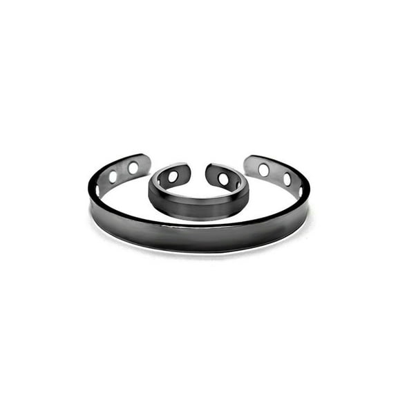 Zhuge Magnetic Bracelet & Ring Set, Arthritis Pain Relief, Everyday Comfort Design, Black