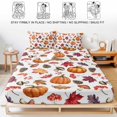 thumbnail image 5 of Twin XL Size Fitted Sheet Set - Pumpkins Fall 2 Piece Bedding Sets 16" Deep Pocket Fitted Sheet with 1 Pillowcases, Thanksgiving Maple Leaves Mushroom Autumn Brushed Microfiber Hotel Bed Sheets, 5 of 9
