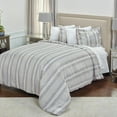 thumbnail image 3 of Rizzy Home Stripe 20" x 36" Natural/Blue Linen King Sham, 3 of 5