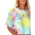 thumbnail image 2 of Sherrylily Women Half Sleeve Cropped Tie Dye T Shirt Crop Tops Casual Summer Tees, 2 of 4