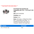 thumbnail image 2 of Front Brake Pad and Rotor Kit - Compatible with 1976 - 1979 Ford F-250 4WD 1977 1978, 2 of 2