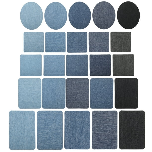 Sonducket 25x parches decorativos de reparación azul Kit de parches decorativos de reparación azul versátil y duradero fácil Accesorios de disfraces