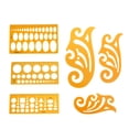 thumbnail image 5 of Supvox 6Pcs Curve and Template Rulers Khaki Plastic Set for Design Drawing and Drafting Use, 5 of 7