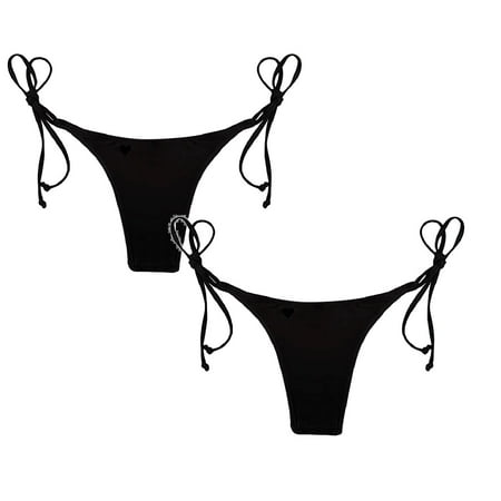 Kcodviy 2Pcs Side Bottom Thong Swimwear Swim Pants For Girls Size 16 Brazilian Bathing Bikini Women Women S Board Shorts Long Tie Swimsuit Swimwears Tankinis Womens Swim Bra Tops Set Bathing Suit