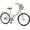 Green, variant on ACEGER 26 inch woman bike, 7 speed bicycle with rattan basket and rear rack, purple