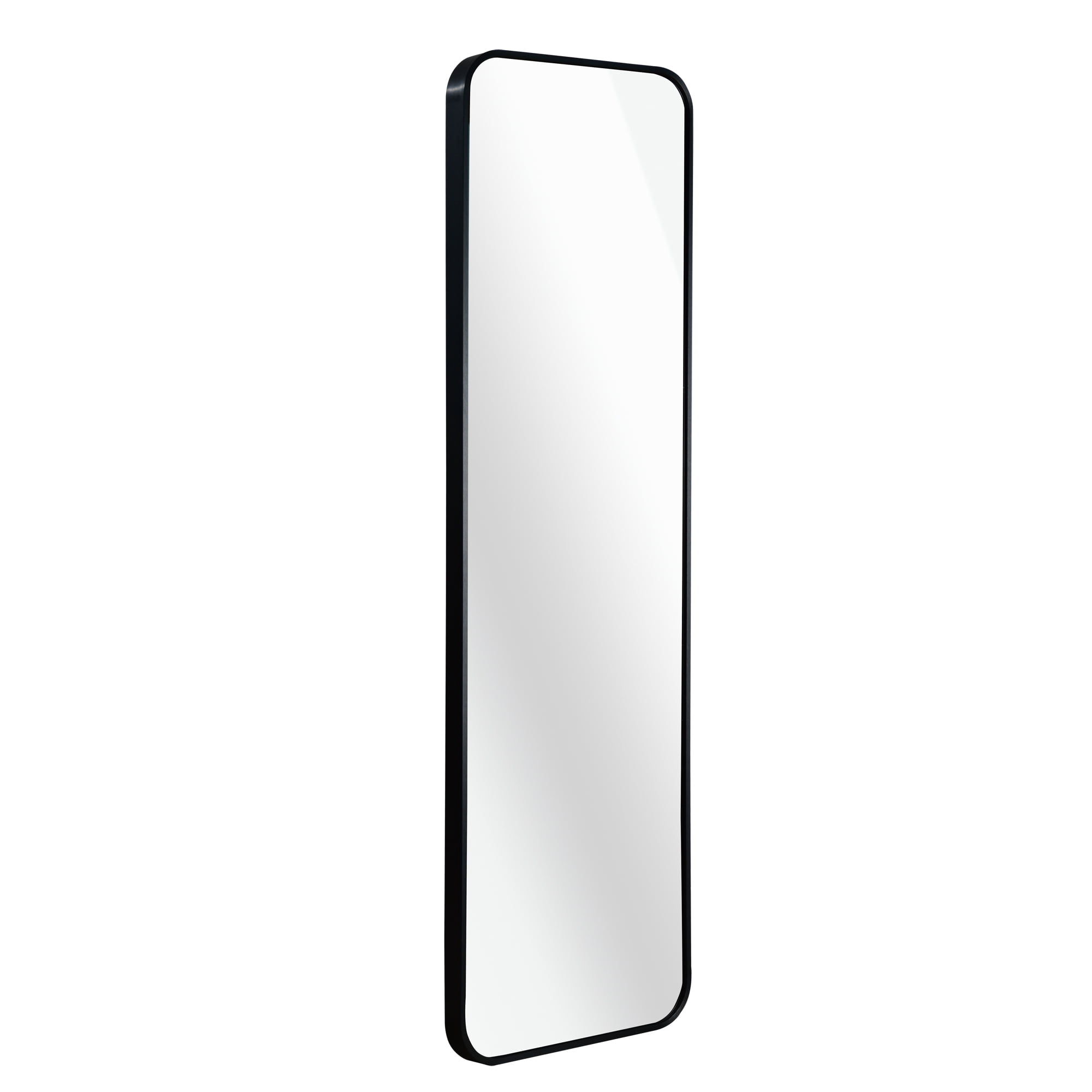 Door Mirror with Shatterproof Film, Black Metal Frame and Anti-Rust Aluminum Alloy, Easy to Install Full Length Mirror for Bedroom, 47x14 Inch