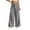 Grey, variant on High Waist Wide Leg Casual Trousers For Soft Palazzo Pants With Pockets Comfortable Elastic Waistband Soft Beautiful Women's Casual Trousers