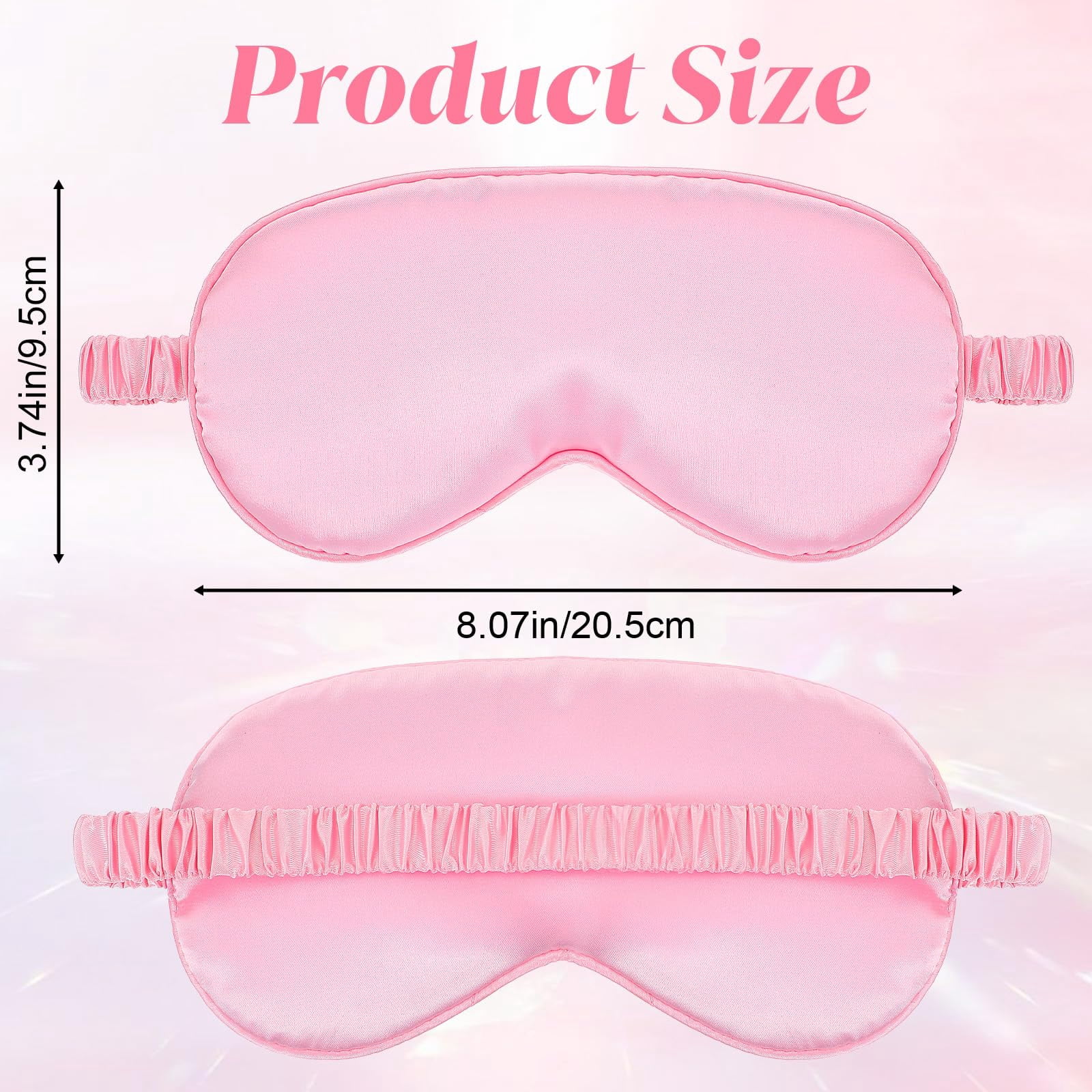 Silk Sleep Eye Mask 4 Pack Mulberry Silk Sleep Mask Eye Cover Blindfold with Elastic Strap Cute Satin Soft Eyeshade Masks for Women Night Sleeping Travel Nap (Pink) (White)