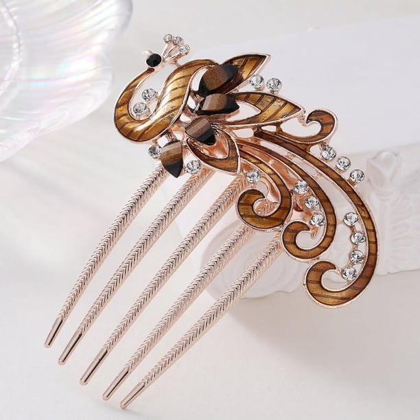 Peineta para el pelo de boda, accesorios para el cabello de novia con diamantes de imitación para novia y damas de honor, pieza para el pelo de boda(A7)(1 pieza)