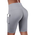 VOSS Women High Waist Yoga Shorts With Side Pockets Workout Running