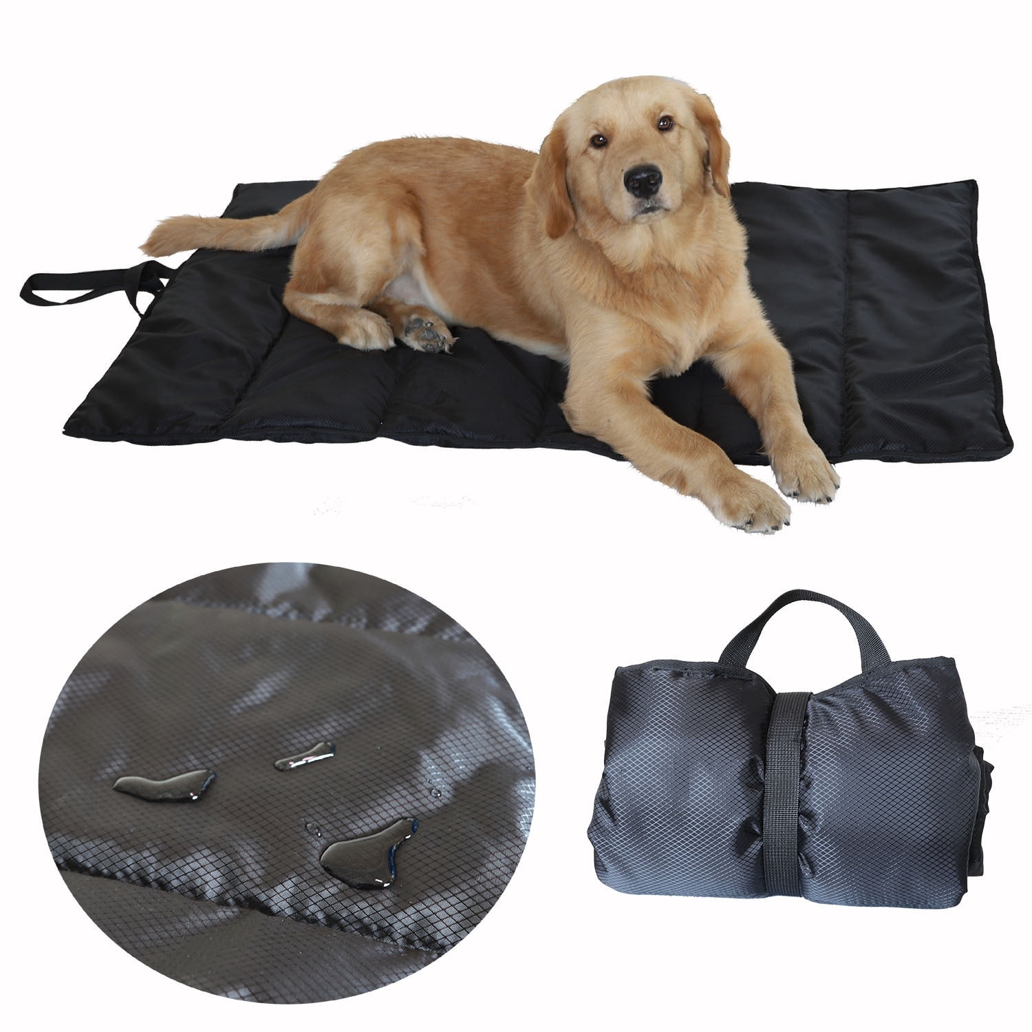 Large Outdoor Dog Bed Mat, Portable Waterproof Camping Dog Mat, Washable Dog Travel Mat with Carry Bag for Medium and Large Dogs Sleeping, 57"X39"