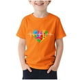 thumbnail image 1 of HVOBBTY T-shirt Décontracté à Manches Courtes Respirant pour Tout-Petits, T-shirt Imprimé Ample à Manches Courtes Col Rond pour Enfants Orange, 4-5 Ans, 1 of 4
