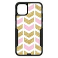 thumbnail image 1 of DistinctInk Custom SKIN / DECAL compatible with OtterBox Commuter for iPhone 11 Pro MAX (6.5" Screen) - Pink & Gold Print - Random Chevron Pattern, 1 of 5