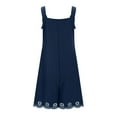 thumbnail image 5 of Maternity Jumpsuits for Women Women's Summer Wide Leg Rompers, Loose Fitting Sleeveless Comfy Rompers Casual Suspender Lace Jumpsuit Pants with Pockets Navy S, 5 of 5