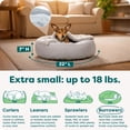 thumbnail image 4 of FurHaven Pet Products Extra Small Plush & Performance Linen Hooded Donut Dog & Cat Bed, Mist Gray, 4 of 8