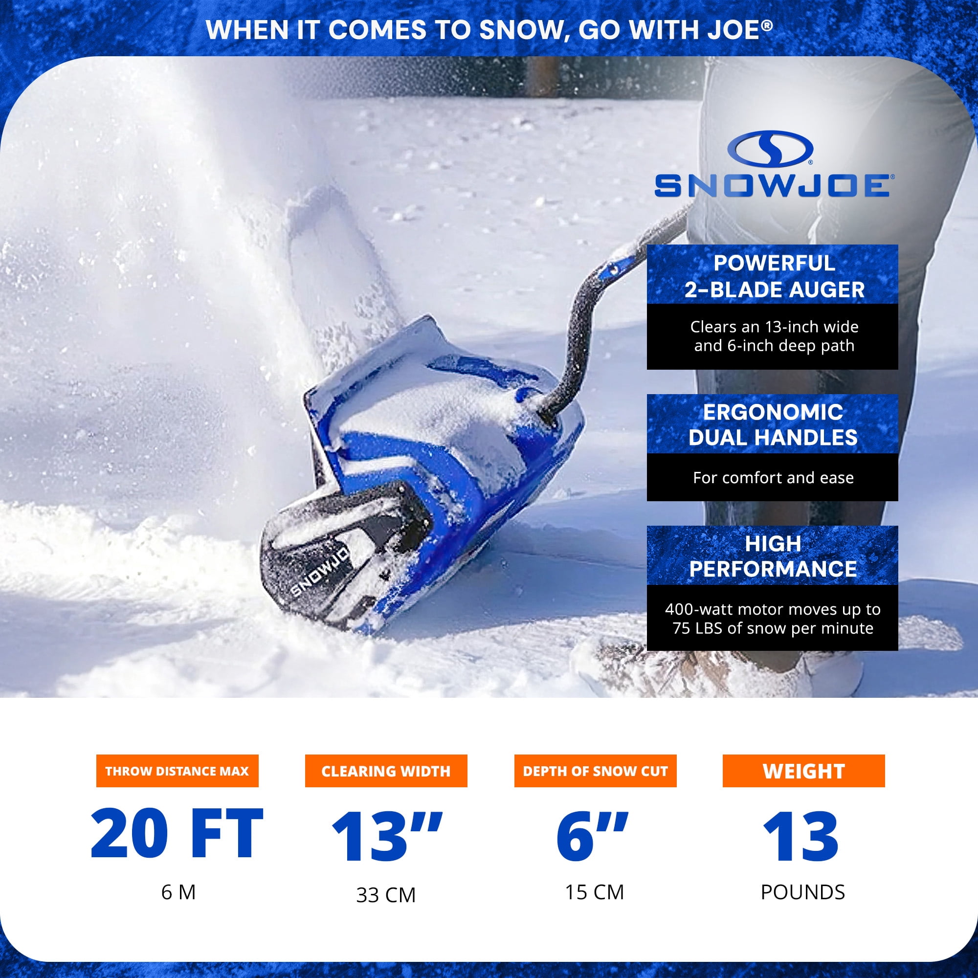 Snow Joe 24V Cordless Snow Shovel Kit, Driveway Winter Snow