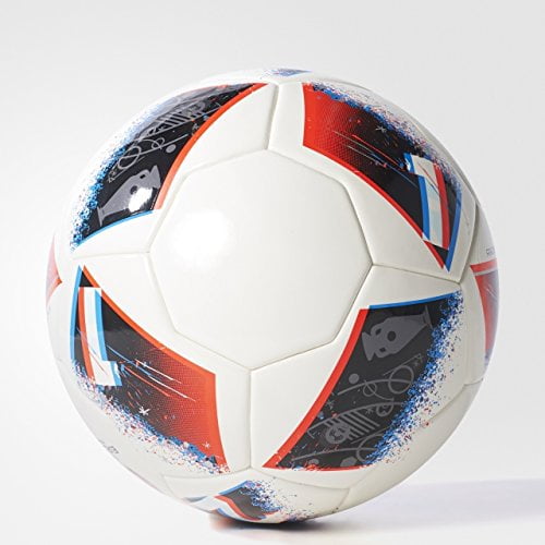 Performance Euro 16 Competition Soccer Ball, White/Bright Blue/Solar Red/Silver Metallic, 5 -